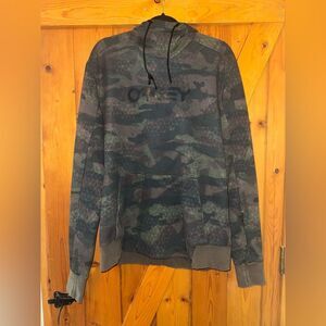 Y2K Oakley Men's Green and Black scuba Camo Hoodie Sz XL